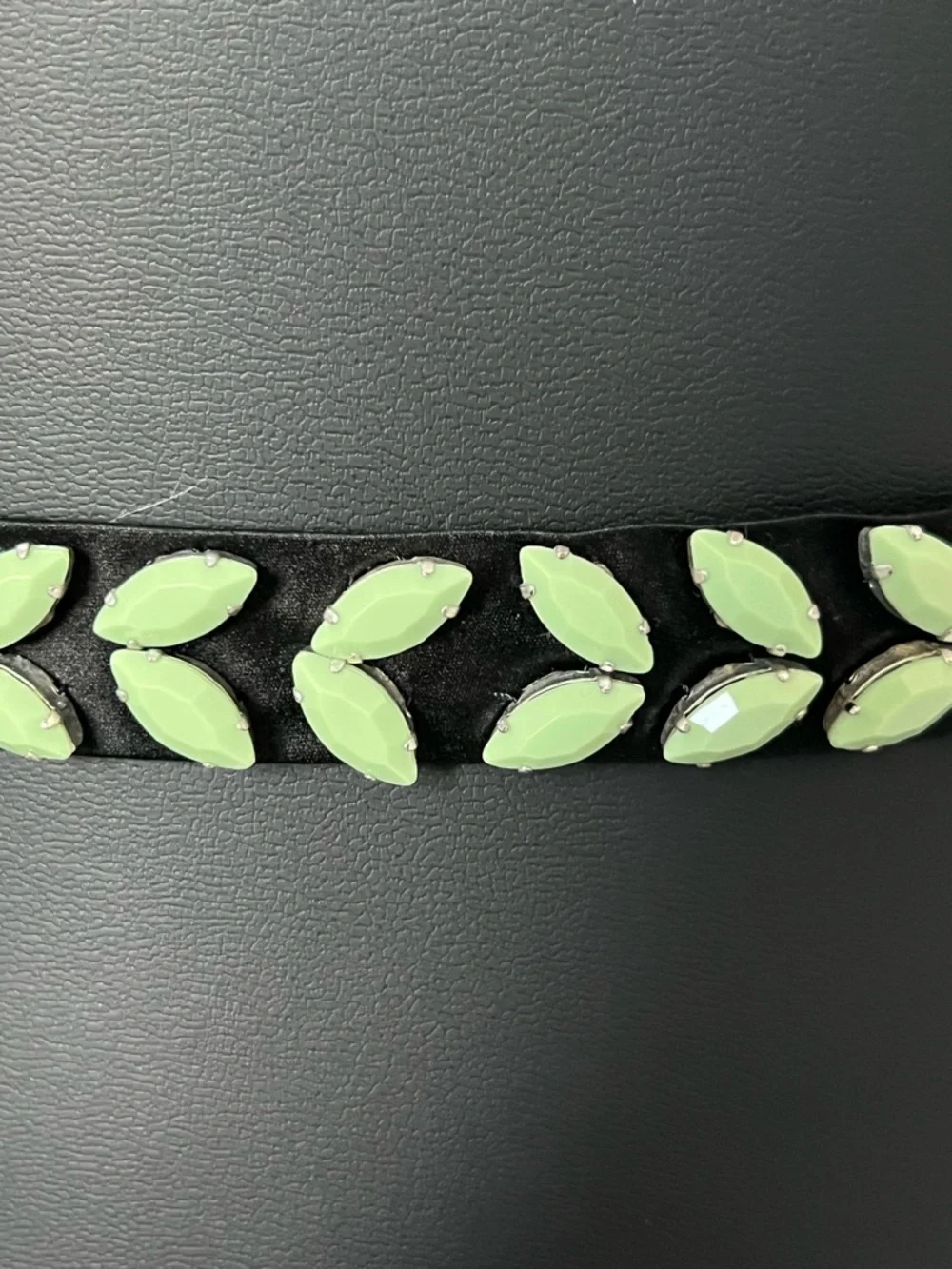 J. Crew Black Belt with Mint Beaded Trim - Picture 2 of 4